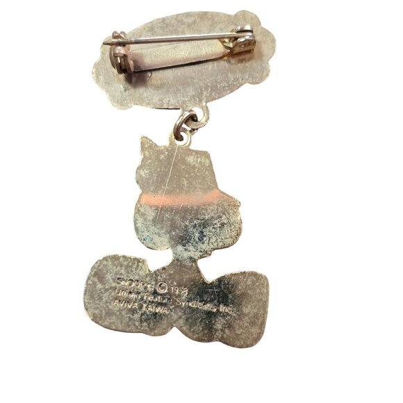 Vintage Snoopy peanuts Worlds Greatest Dad Pin with alittle yellowing fatherday - Picture 5 of 8